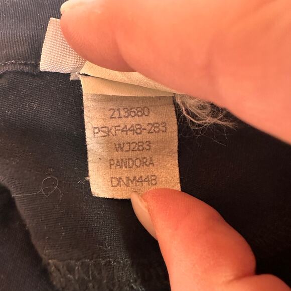 Paige Peg Skinny Pandora Black Metallic Coated Black Pants Size 30 - Picture 2 of 10